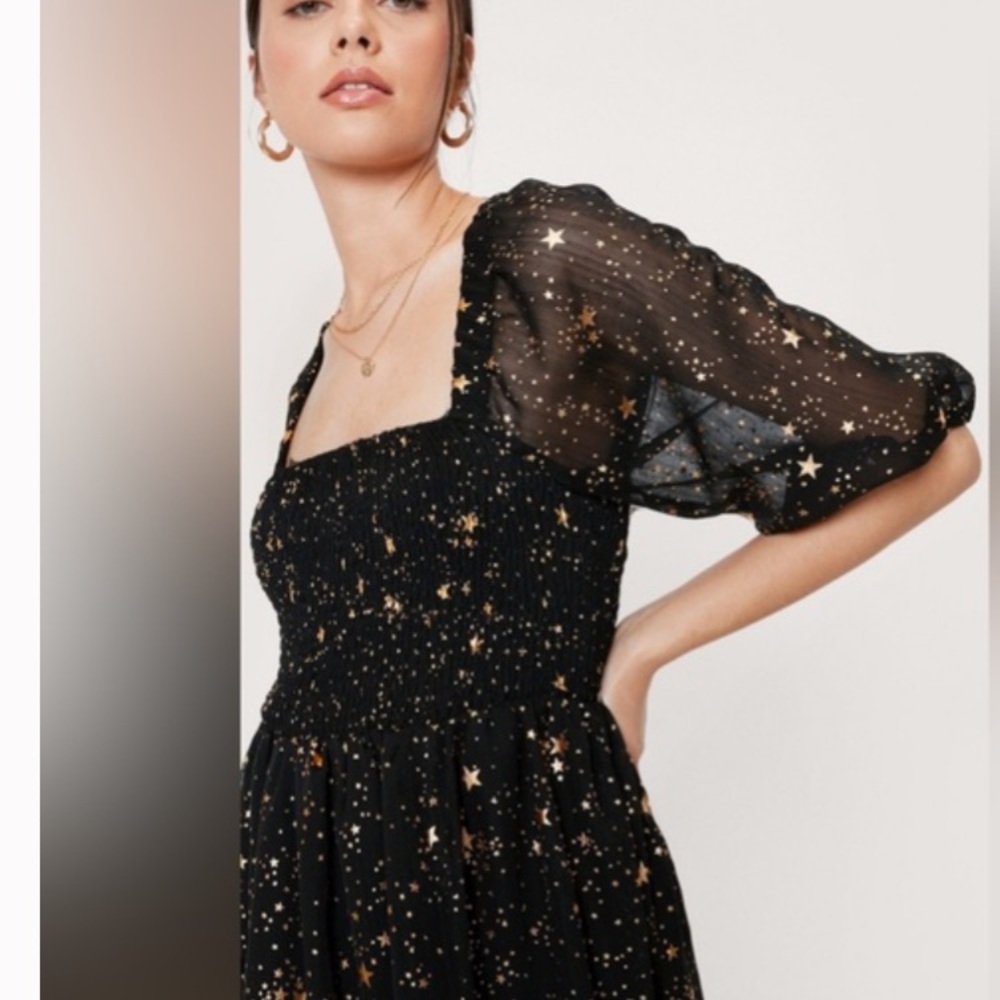 Nasty Gal gold star celestial dress